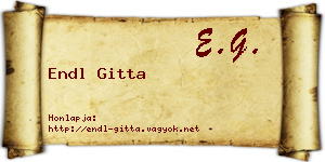 Endl Gitta névjegykártya